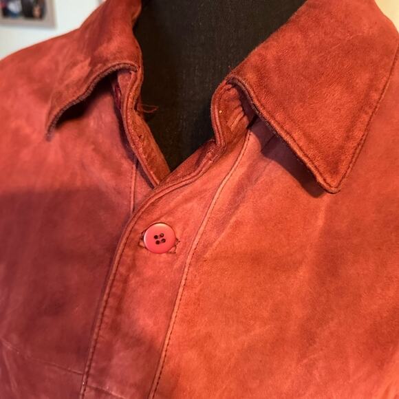 Jhane Barnes Deep Red Leather Jacket | Vintage 90s | Size 44 - Picture 11 of 12